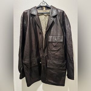 Vintage C.P. Company Dark Brown Leather Field Jacket Men’s XL / 52